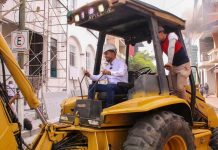 Da inicio Humberto Jiménez a pavimentación, rehabilitación de red de alcantarillado y drenaje de calle Galeana en Los Reyes