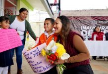 Mónica Valdez Pulido inaugura barda perimetral y fachada en Jardín de Niños Sor Juana Inés de la Cruz
