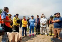En Zacapu autoridades y comunidad trabajan juntos para combatir incendio forestal: Mónica Valdez
