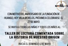 Julio César Conejo invita a niñas y niños al Taller de Lectura comentada: “Nuestra historia, nuestro origen en Morelos”