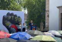 Fabio Meza al frente de la Sección 21 reúne al sector salud de Michoacán a conmemorar el Día del Trabajo