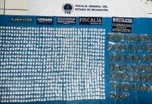 Durante tareas de investigación del narcomenudeo realizadas en Michoacán, la FGE aseguró más de 53 mil dosis de diferentes tipos de narcóticos